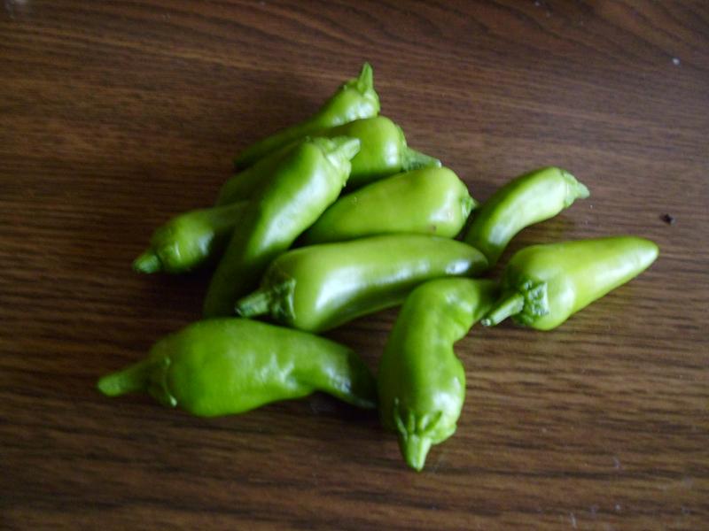 Container grown Fresno peppers