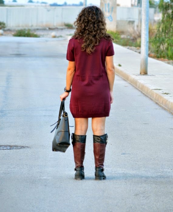 burgundy, borgoña, mi vestido azul, look. blogger, castellón 