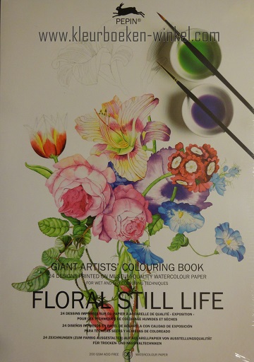 kleurboeken voor volwassenen, kleurboek GK 06 floral still life boek 