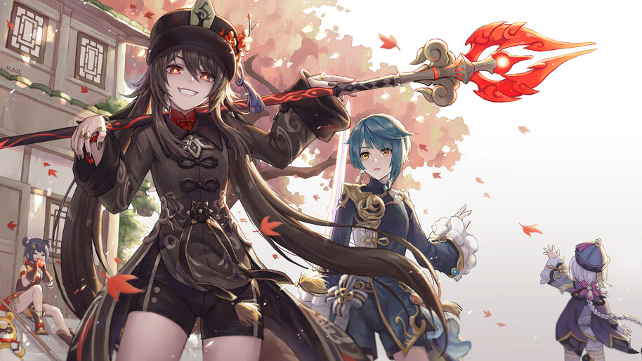 Hu Tao Xingqiu Genshin Impact 4K #2701a Wallpaper iPhone Phone