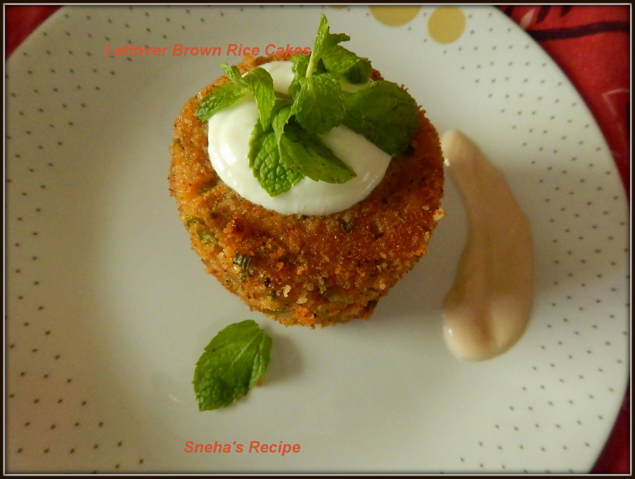 Leftover Brown Rice Cakes#SundayFunday - Sneha's Recipe