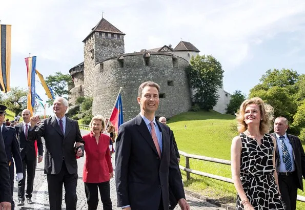 Prince Hans-Adam II, his wife Princess Marie, Prince Alois and his wife Princess Sophie of Liechtenstein attend the National Day