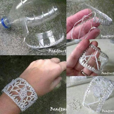 Ideias de Pulseiras e braceletes feitas com material reciclado