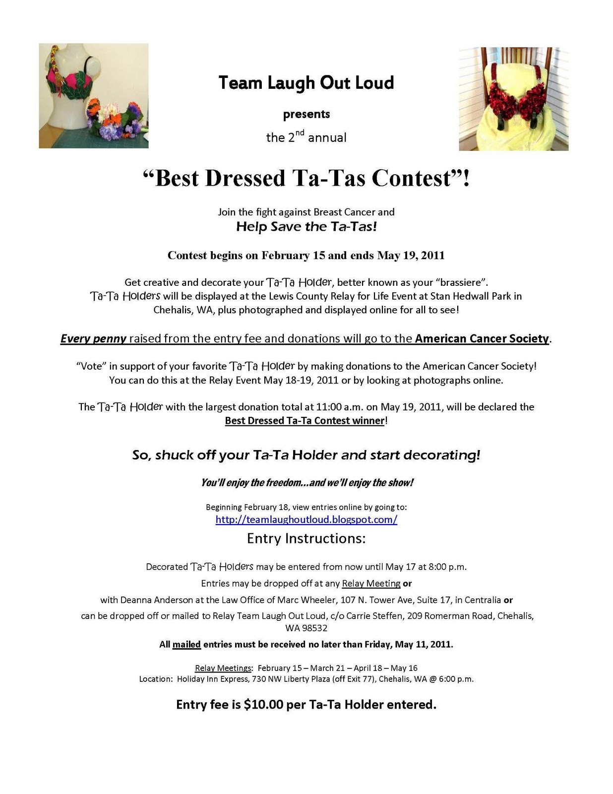 Best Dressed TaTa Holder Contest Contest Flyer