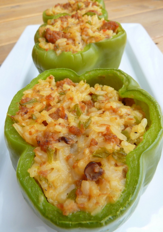 Cookin' Cowgirl Sausage Rice Casserole Stuffed Peppers