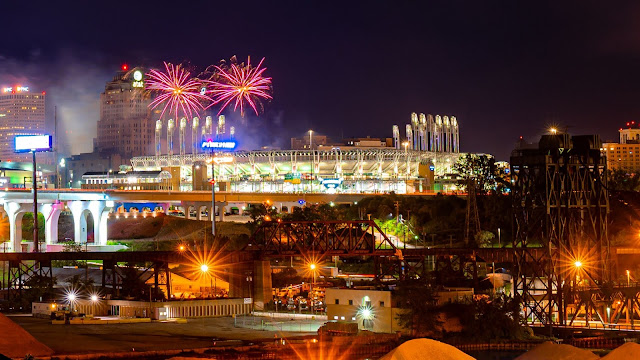 Wallpaper City, Night, Fireworks, Light, Celebration