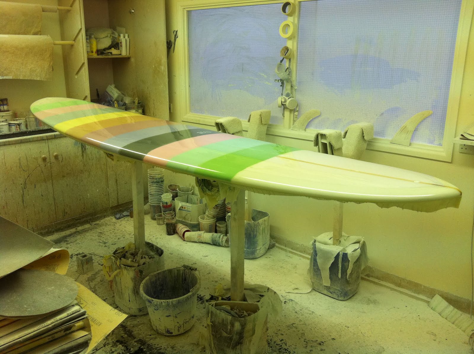 sea foam New single fin longboard "Rainbow carpet" 9,4 by Seed surfboard