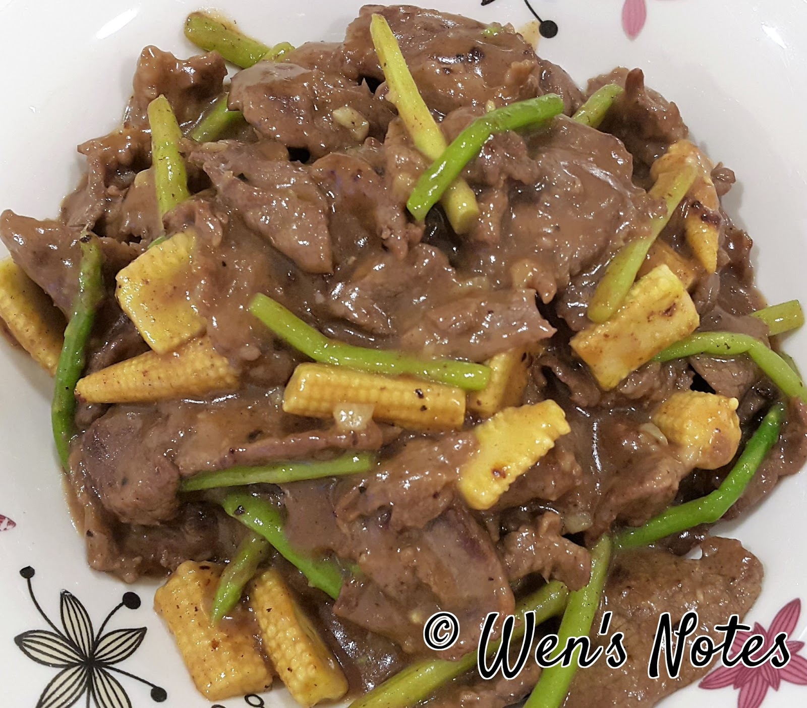 Stirfry Beef with Asparagus and Baby Corn Wen's Notes