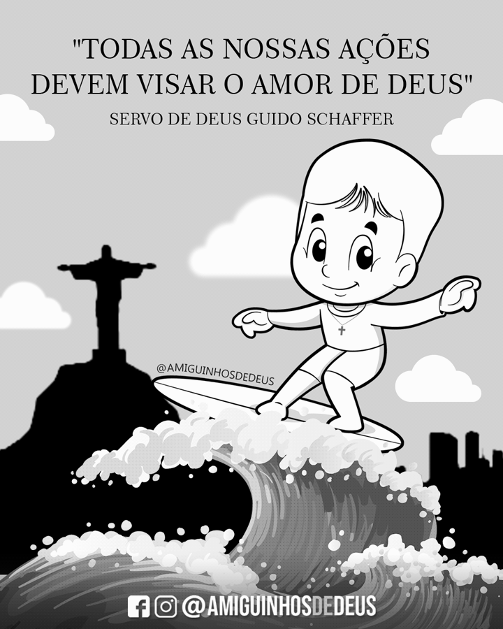 Servo de Deus Guido Schaffer para colorir Amiguinhos de Deus