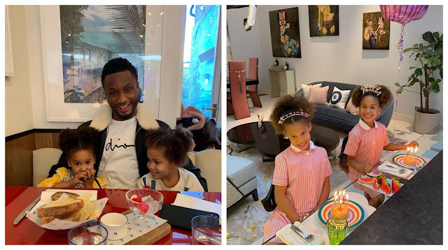 You are strong, brave and full of confidence- Nigerian Footballer, Mike Obi celebrates his Twin daughters as they clock 6yrs old today (Photos)