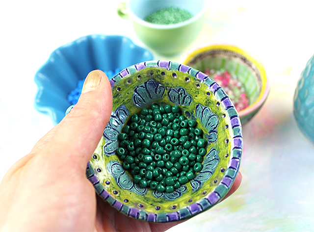 creating with jules: beaded bottle