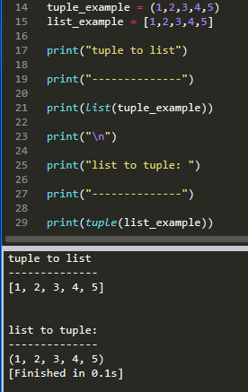 Tuples and Lists Type Conversions (Python)