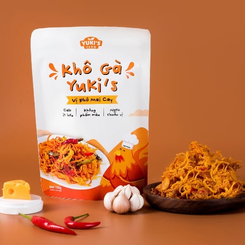 [YUKI’S FARM] Khô Gà Vị Phô Mai Cay (Túi Zip 100gr)