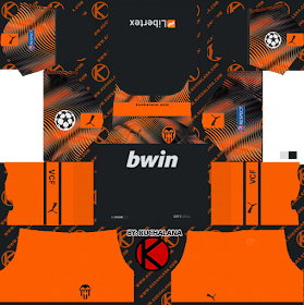 Valencia CF 2019/2020 champions league Kit - Dream League Soccer Kits