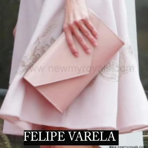 Queen Letizia carried Felipe Varela clutch bag