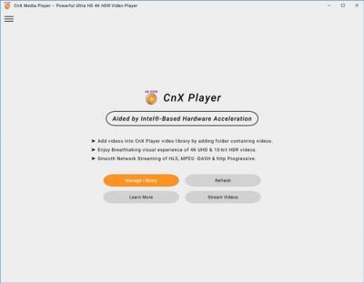 CnX Media Player — видеоплеер 4K HDR для Windows 10.