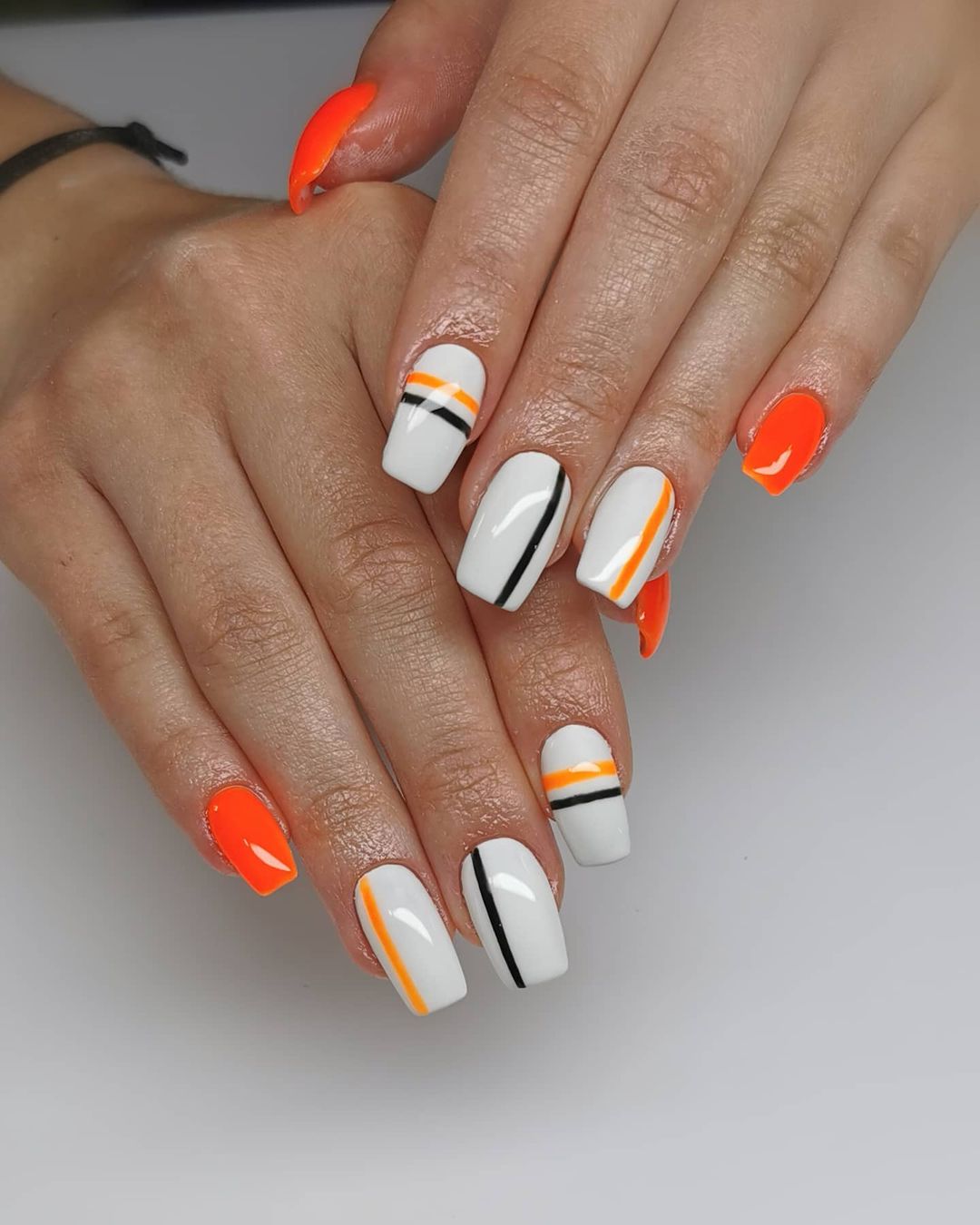 Luxury Hot Orange nails color nail design ideas Melody Jacob