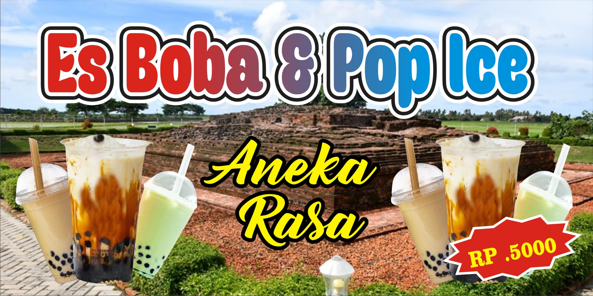 Download contoh spanduk es bubble Format CDR KARYAKU