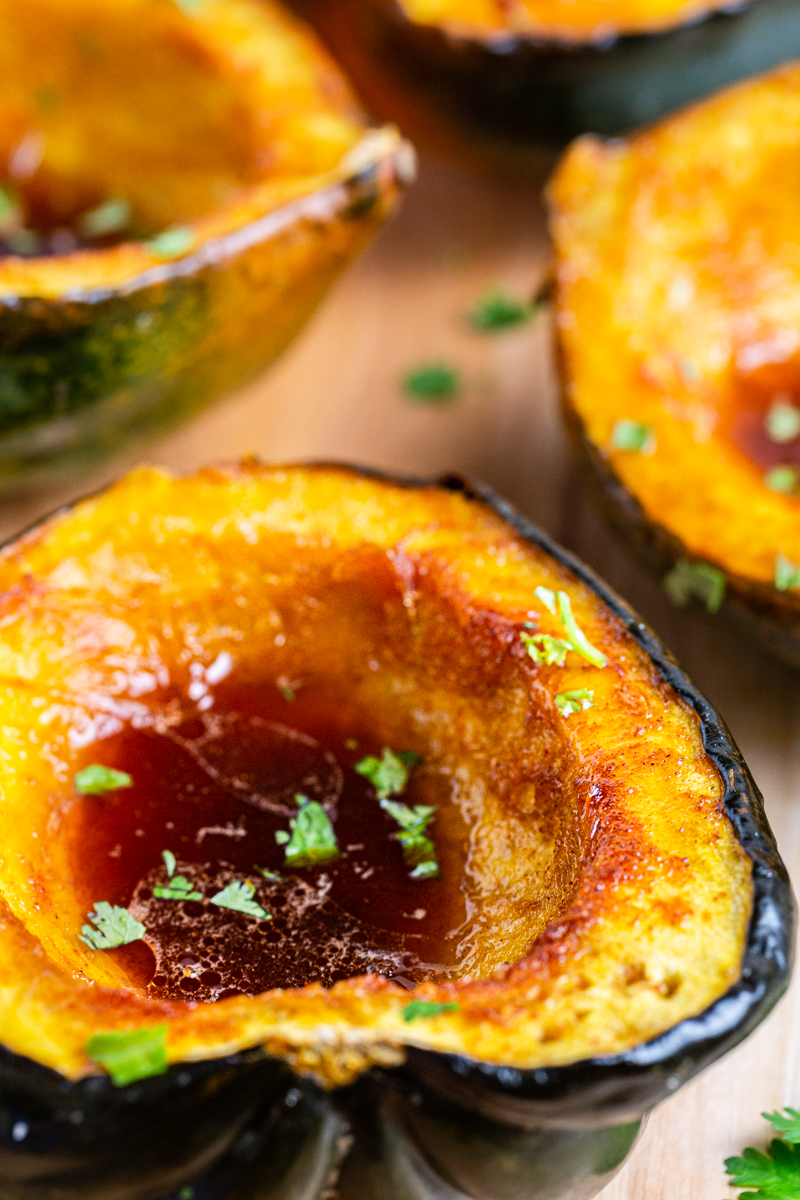 Low Carb Brown Sugar Chile Roasted Acorn Squash Bobbi's Kozy Kitchen