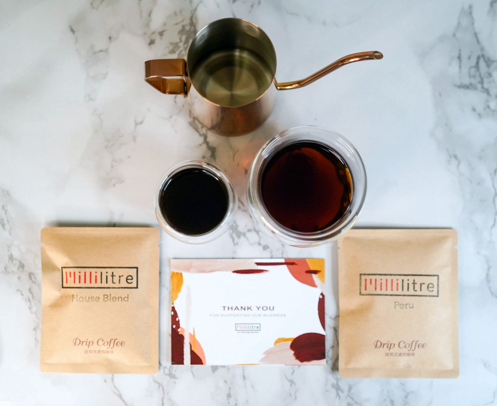 Millilitre Delicious drip bag coffee to take anywhere, make in three minutes