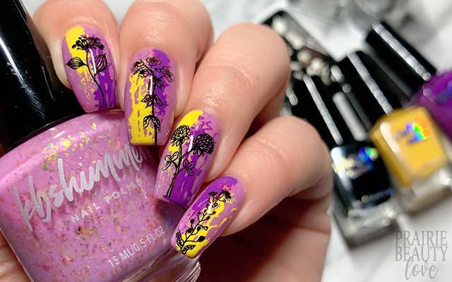 yellow and purple nail designs