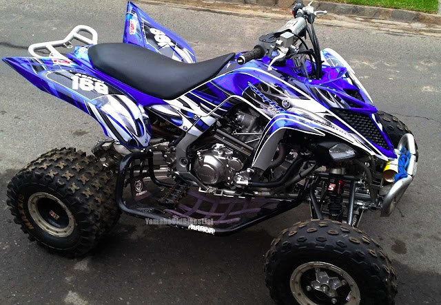 Yamaha Raptor 700 Custom Graphics White Blue