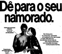 Propaganda da Casa das Cuecas em 1982: Dê para o seu namorado.