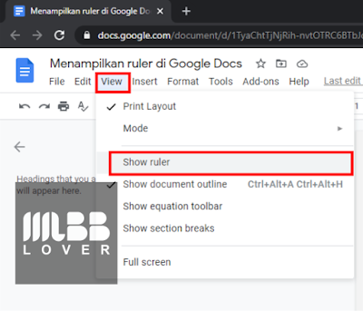 Menampilkan Ruler (Penggaris) di Google Docs dan Cara Penggunaannya