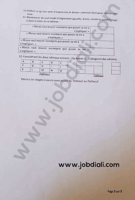 Exemple Concours Rédacteur Judiciaire 3ème grade 2019 - Ministère de la justice