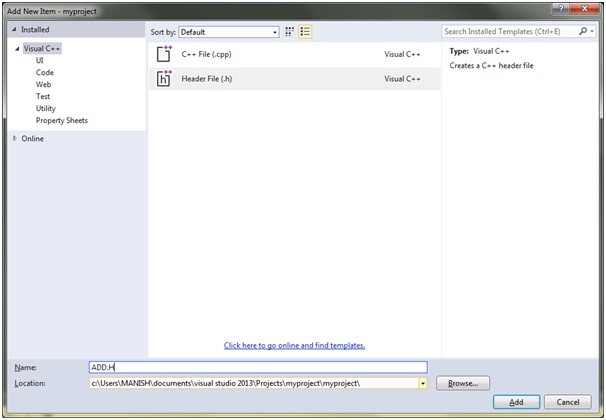 How to make header file in Visual C++ - JustdoCodings