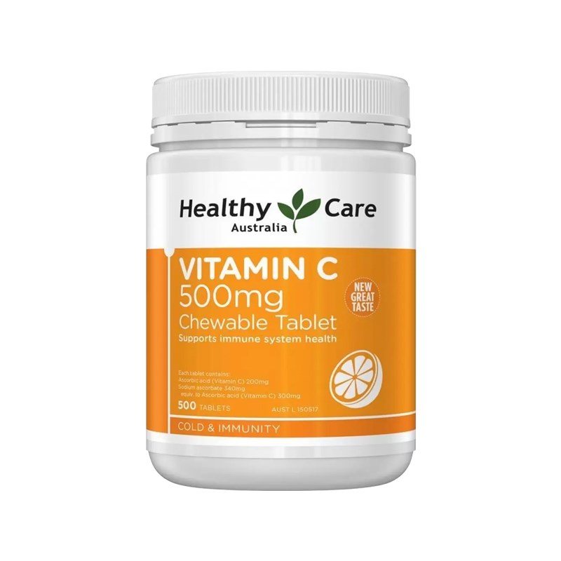 [GIÁ ĐẶC BIỆT] Healthy Care Viên nhai mềm bổ sung vitamin C Vitamin C Chewable Tablet 500 viên