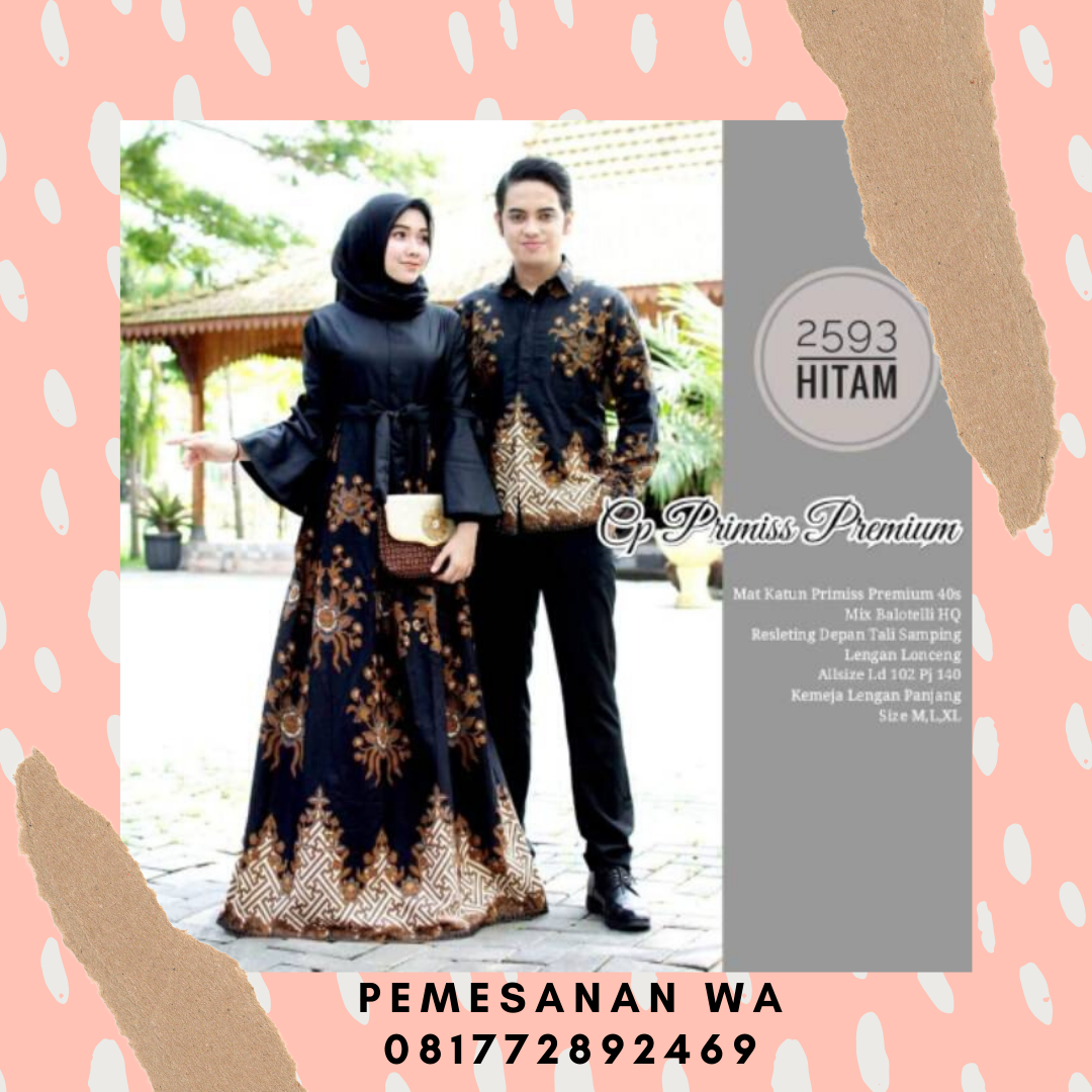 Model Baju  Gamis Batik  Couple Sarimbit Kemeja Lengan  