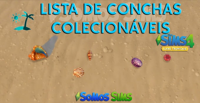 Lista de Conchas Colecionáveis The Sims 4