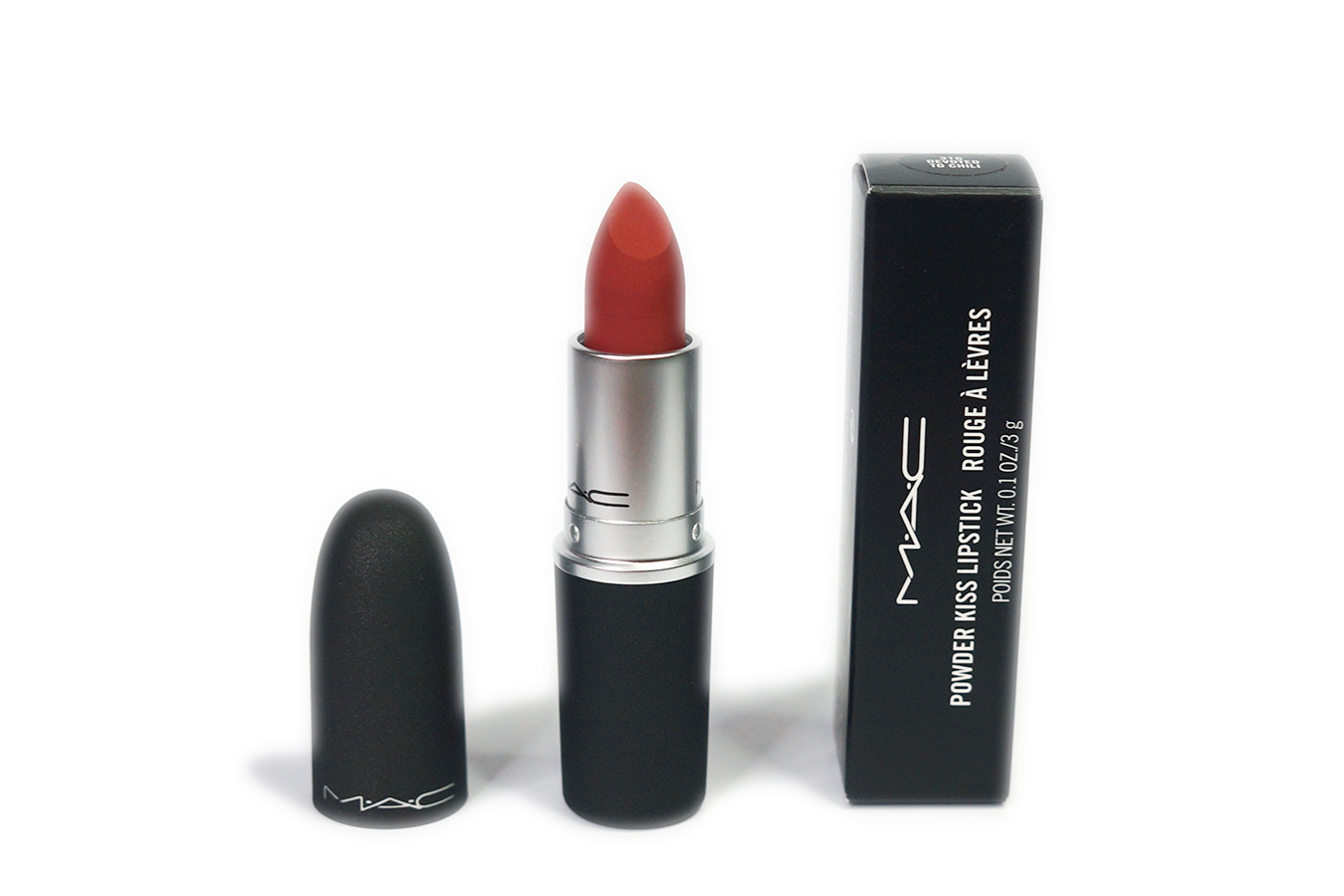 MAC Powder Kiss Lipstick in Devoted to Chili Review Jello Beans