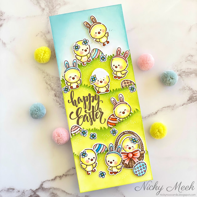 Sunny Studio Stamps: Chickie Baby Eyelet Lace Border Dies Easter Card by Nicky Meek Sunny Studio Stamps: Chickie Baby Eyelet Lace Border Dies Easter Card by Nicky Meek