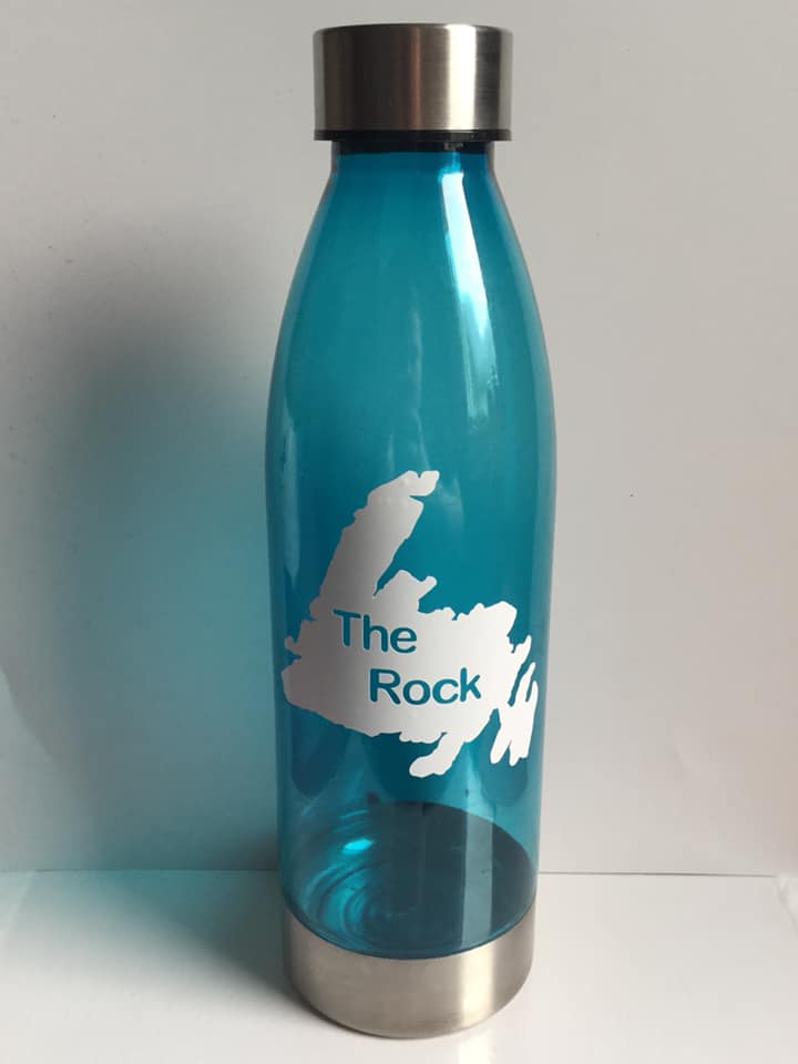 NL crafts water bottle the rock white