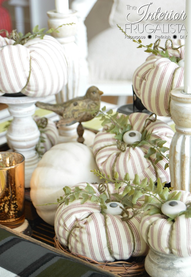 Fabric Pumpkin Patch with Cabinet Knob Stems