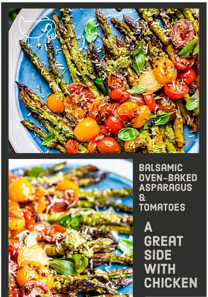 Yum Yum for Dum Dum Balsamic OvenBaked Asparagus & Tomatoes