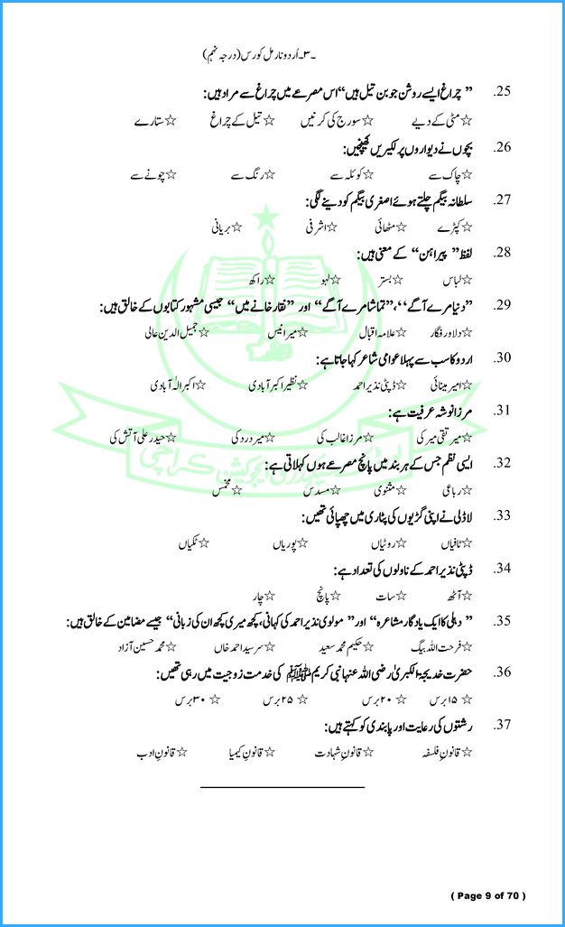 urdu-normal-course-9th-model-paper-for-annual-examination-2021-science-group