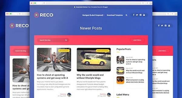 Reco v1.6 Responsive Premium Blogger Template Free