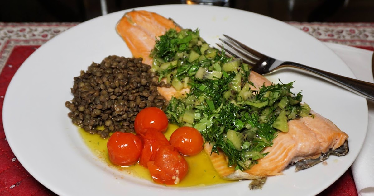 Trout with kiwifruit chimichurri Hiking and Cooking in the South of