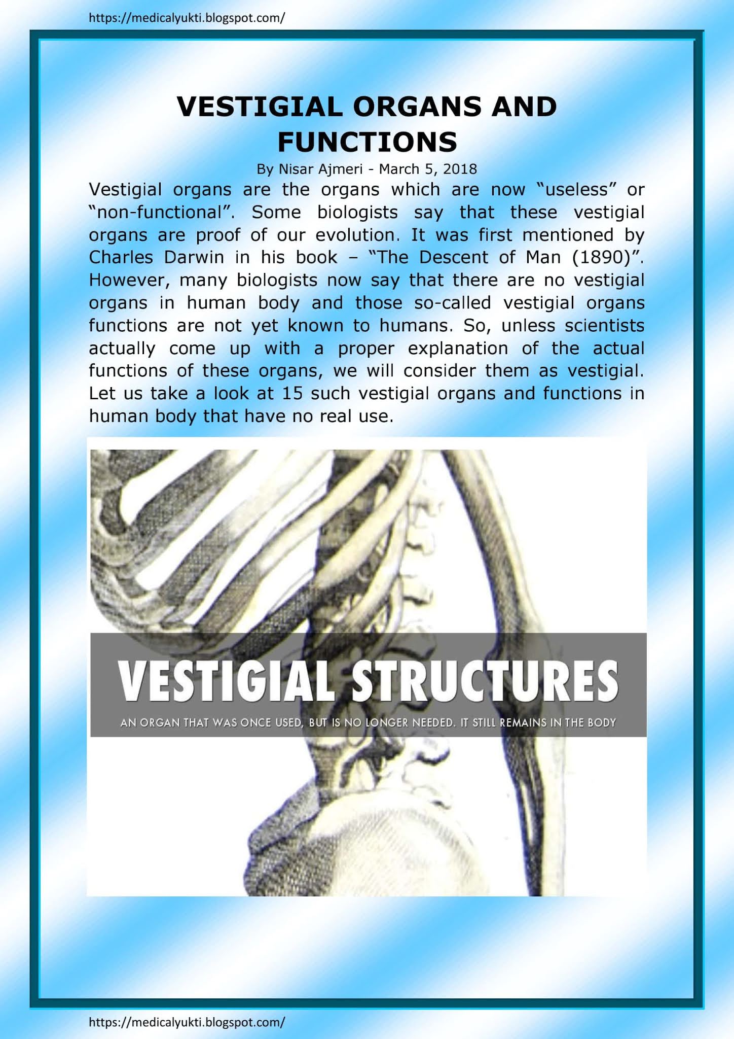 Vestigial organs Medical Yukti