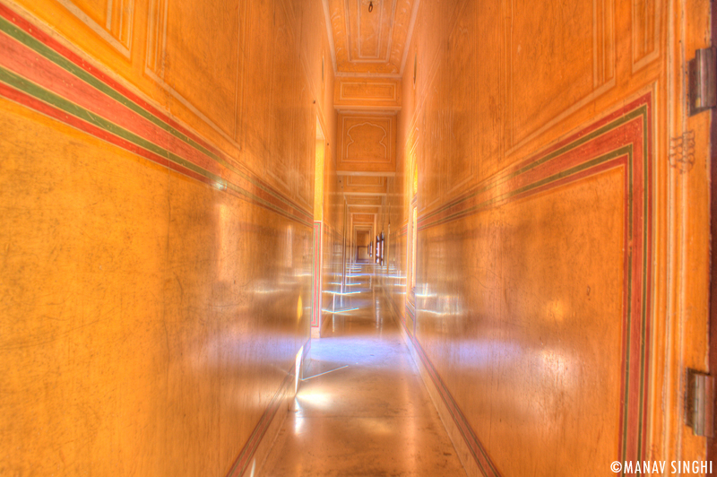 Corridor on First Floor at Madhavendra Palace, Nahargarh Fort, Jaipur.