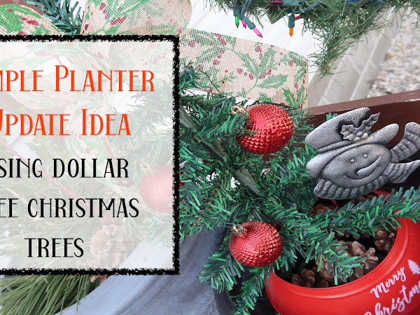 Simple Planter Update for Christmas using Dollar Tree items