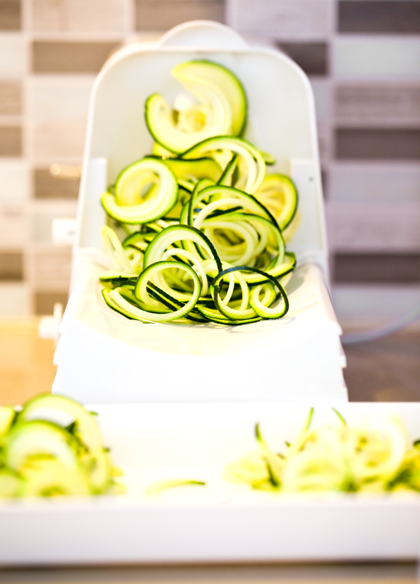 Zoodles a la Kathy, BELLA Electric Spiralizer 