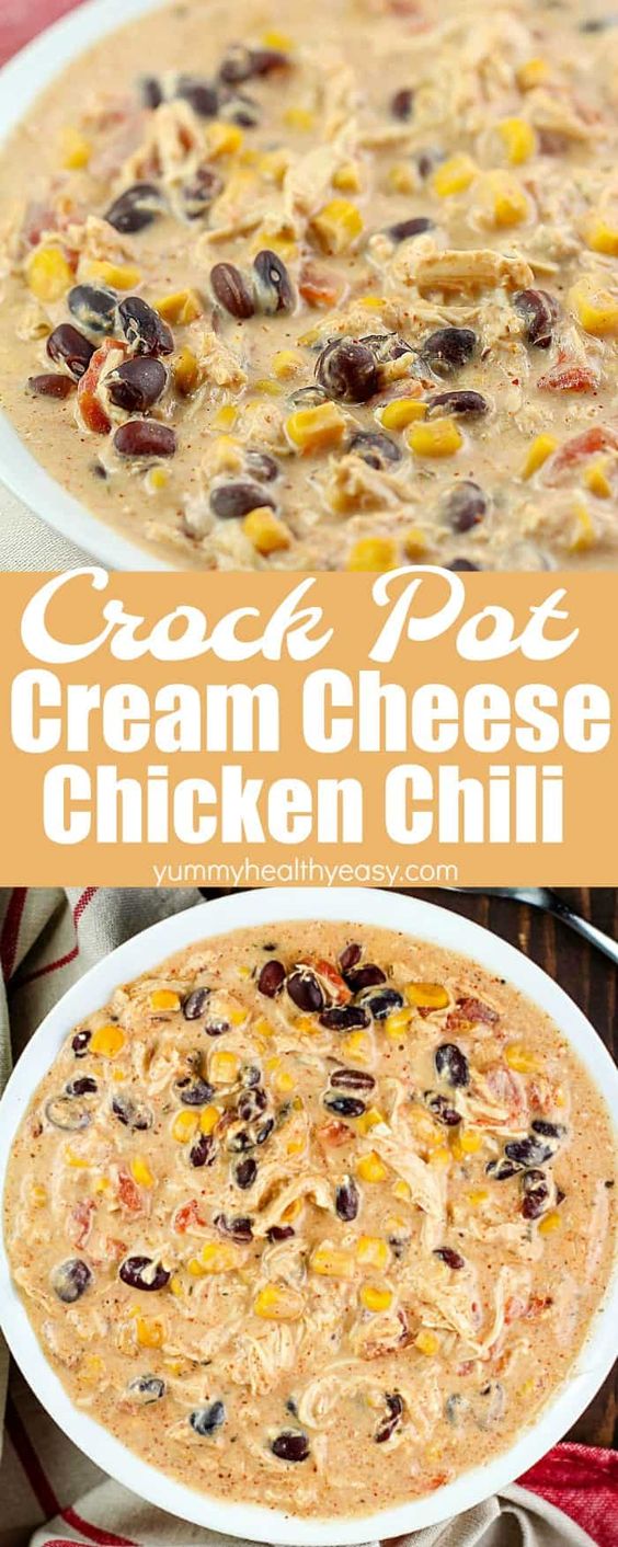 Easy Crock Pot Cream Cheese Chicken Chili KETO DIET