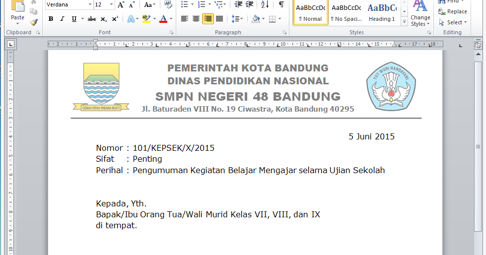 Contoh Format Surat Edarandocx