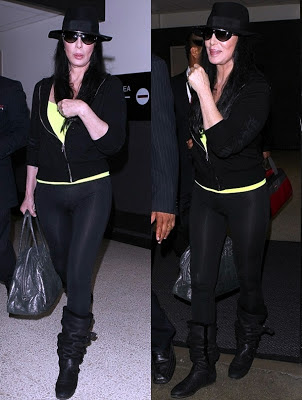 Two shots of Cher at LAX airport