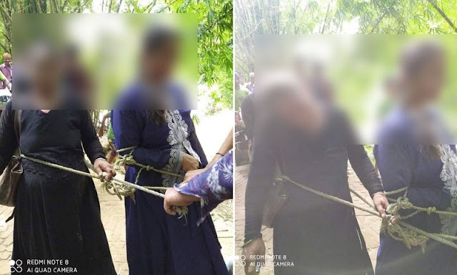 ‘চোর’ অপবাদে মা-মেয়েকে রশি দিয়ে বেঁধে ঘোরানো হয় প্রকাশ্য সড়কে ‘চোর’ অপবাদে মা-মেয়েকে রশি দিয়ে বেঁধে ঘোরানো হয় প্রকাশ্য সড়কে