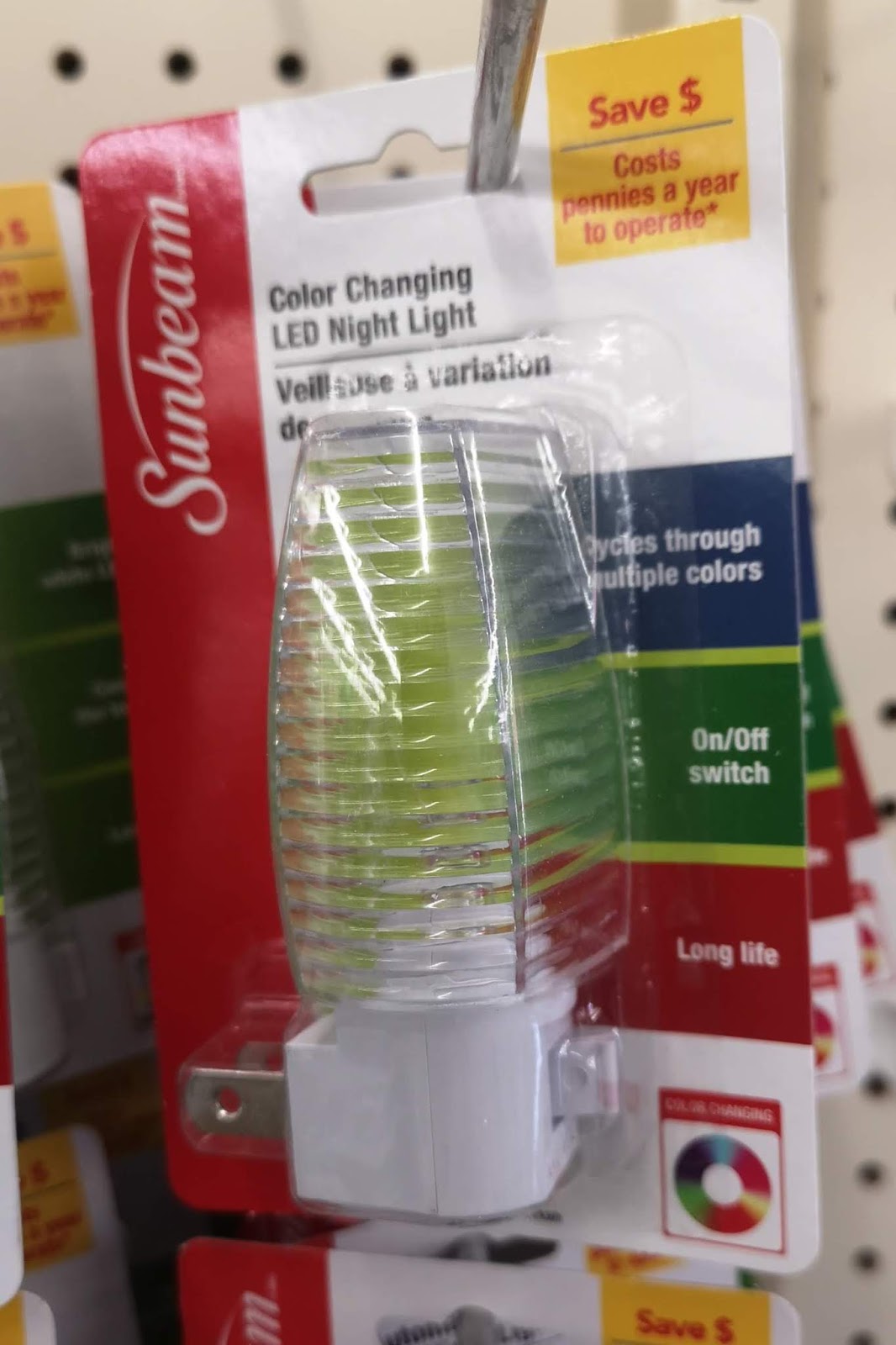 Sunbeam Color Changing LED Night Light (Dollar Tree)